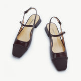 Square-Toe Slingback Flats (Felicia)