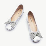 Metal Bow Ballerina Flats (Eva)