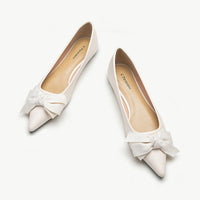 Pointy Bow Flats (Aida) White