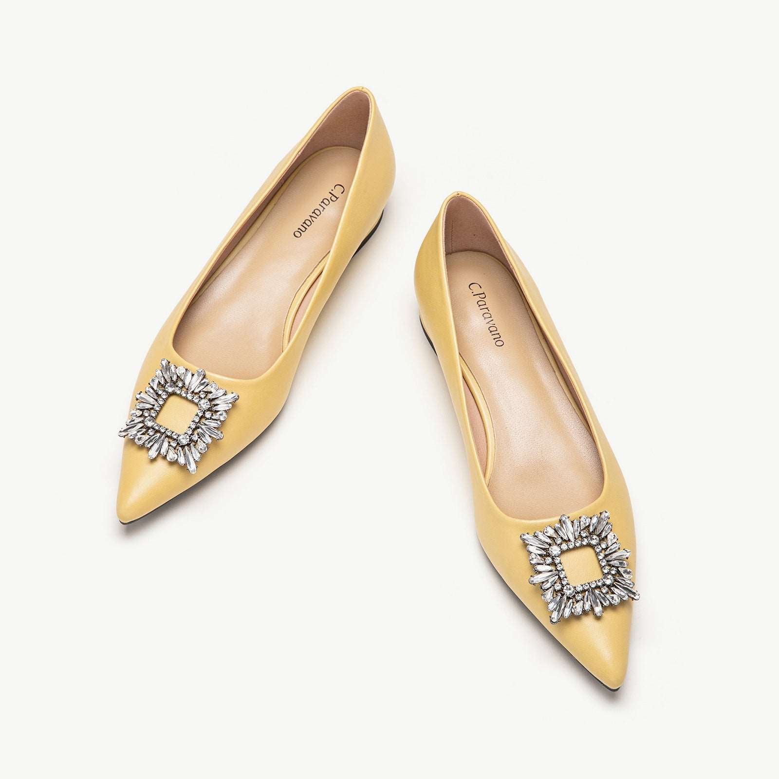 Crystal Buckle Embellished Flats