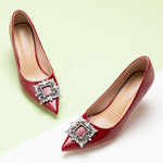 Chic Red Crystal Buckle Women Pumps: Modern Glamour