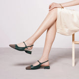 Square-Toe Slingback Flats (Felicia)