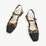 Square-Toe Slingback Flats (Felicia)