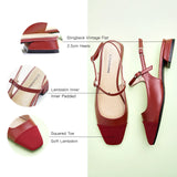 Square-Toe Slingback Flats (Felicia)