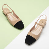 Square-Toe Slingback Flats (Felicia)