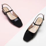 Square-Toe Slingback Flats (Felicia)