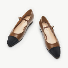 Almond-Toe Two-Tone Mary Jane (Lena)