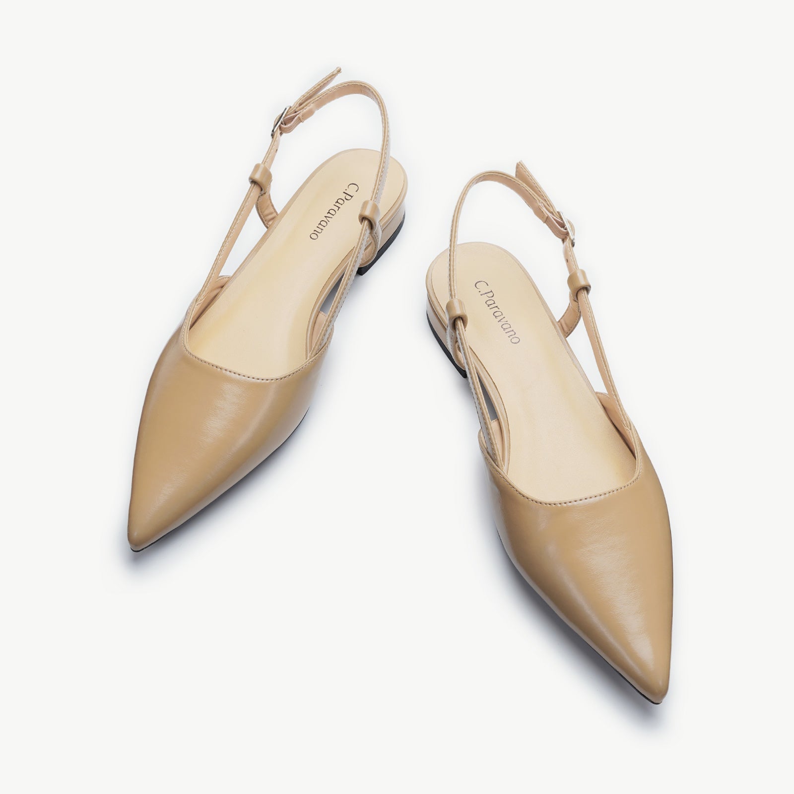 Elegant Pointe Toe Slingback Flats | C.Paravano