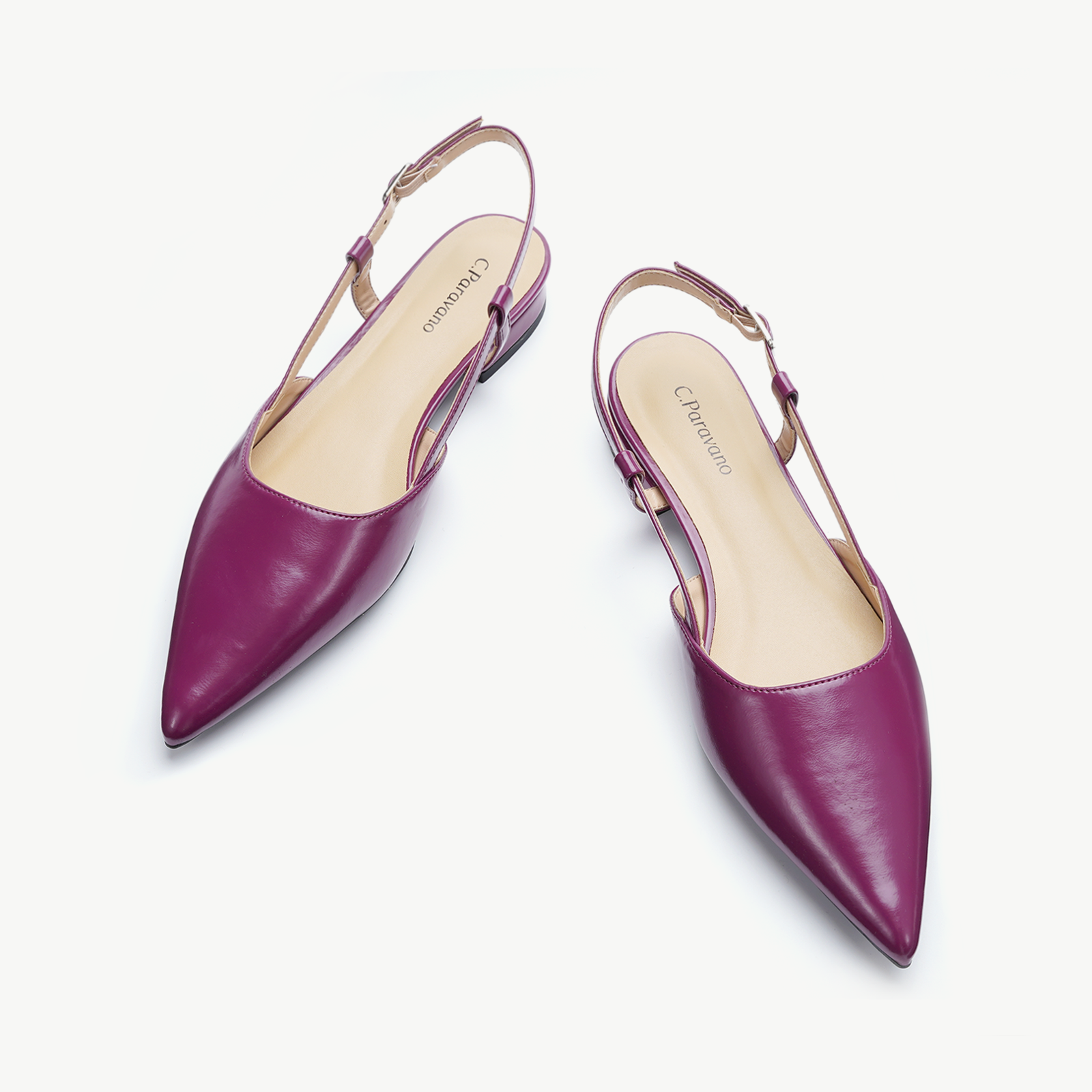 Elegant Pointe Toe Slingback Flats | C.Paravano