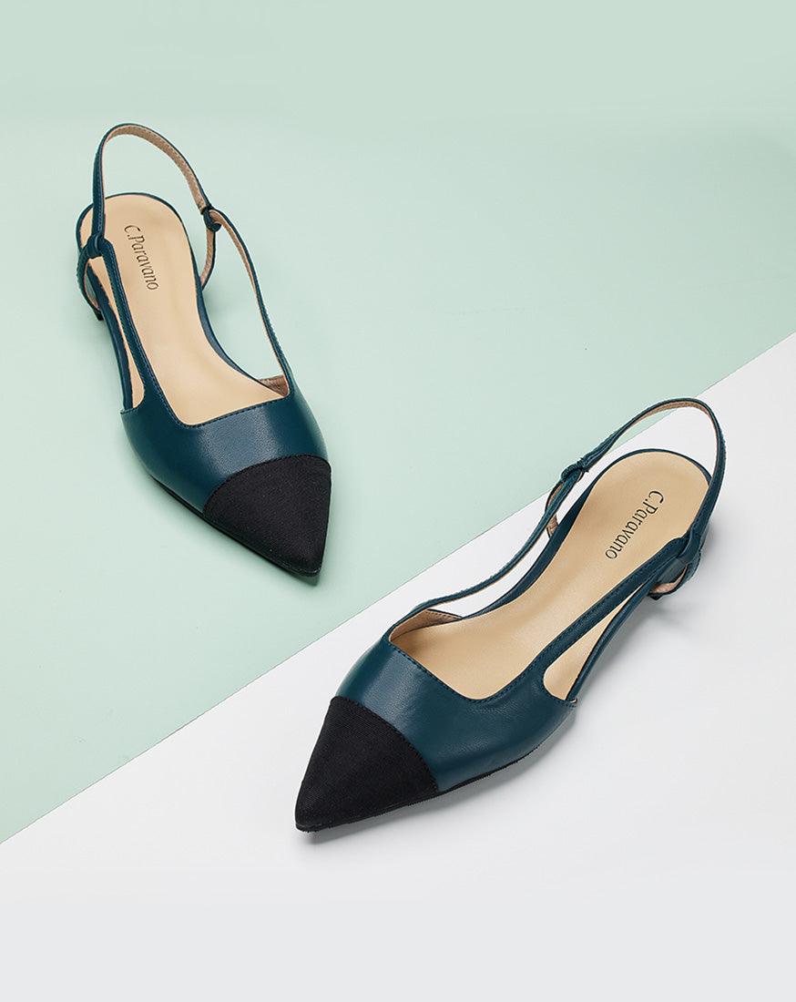 Blue discount slingback flats